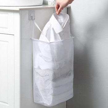 Κρεμαστό δίχτυ τσάντα με αυτοκόλλητο Επιτοίχιο Καλάθι ρούχων βρώμικα ρούχα Καλάθι αποθήκευσης Μπάνιο Organzier Διχτυωτό τσαντάκι Κρεμάστρα πλυντηρίου
