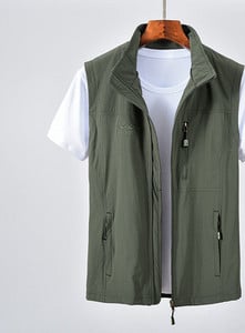 Vestă pentru bărbați cu inscripții brodate și buzunar