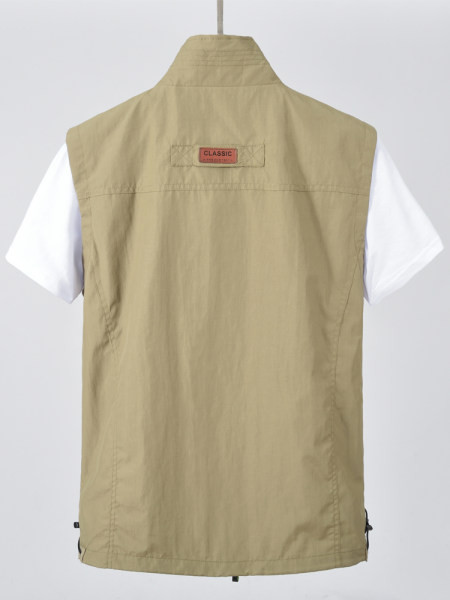 Greitai džiūstanti vyriška liemenė su kišene ir užtrauktuku