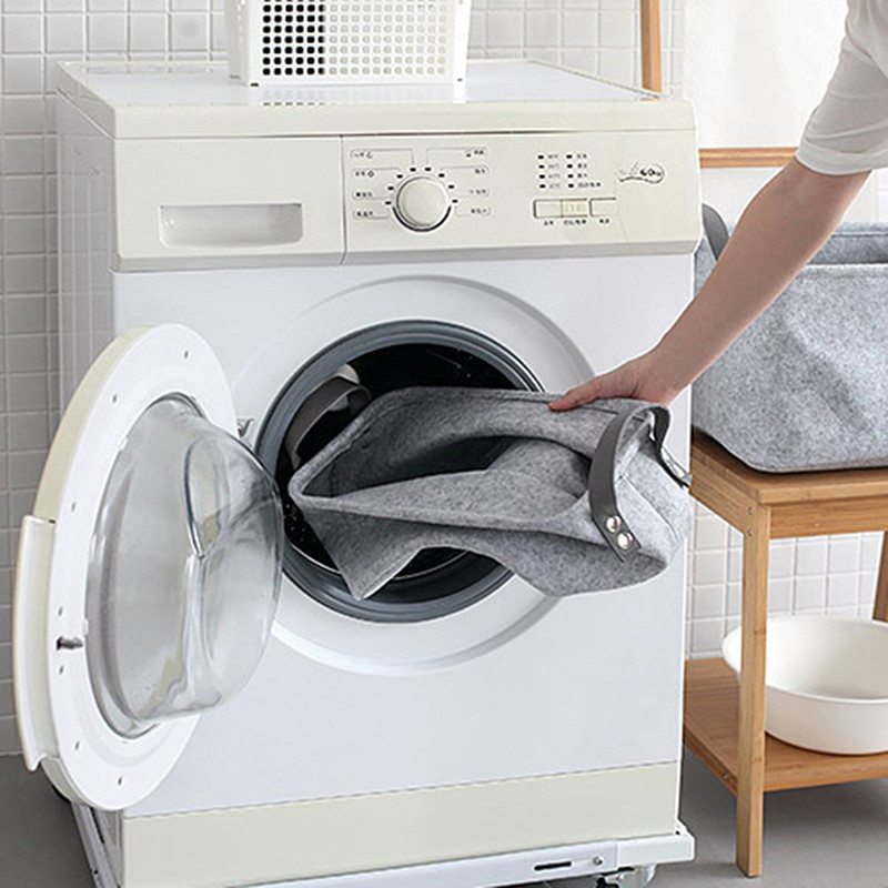 Filc tárolókosár Nappali teázóasztal Fekete szürke Szürke Tárolókosárkendő Filc tárolódoboz Hálószoba Zokni Tároló