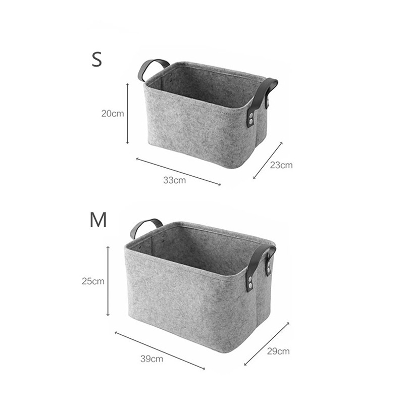 Filc tárolókosár Nappali teázóasztal Fekete szürke Szürke Tárolókosárkendő Filc tárolódoboz Hálószoba Zokni Tároló