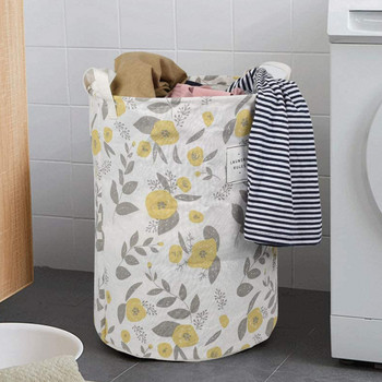 Сгъваема флорална кошница за пране Водоустойчива кошница за съхранение на мръсни дрехи Cotton Botany Кошче за съхранение на играчки за органайзер за спалня