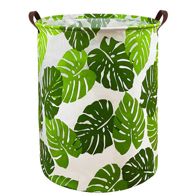 Összehajtható virágos mosodai akadály vízálló piszkos ruha tároló kosár pamut botanika játéktároló hálószoba rendezőhöz