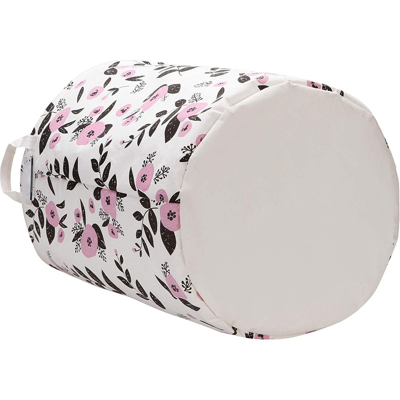 Összehajtható virágos mosodai akadály vízálló piszkos ruha tároló kosár pamut botanika játéktároló hálószoba rendezőhöz