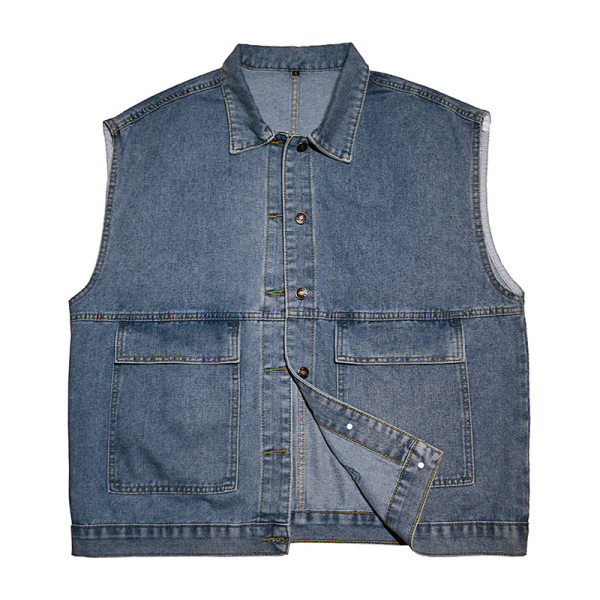 Vyriška džinsinė liemenė su sagomis