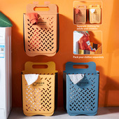 Coș de depozitare pentru haine murdare, pliabil, portabil, mare, pentru baie, agățat pe perete de uz casnic, coș de rufe fără lovituri Pune găleată pentru haine