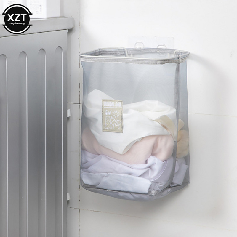 Seinale kinnitatav hingav pesukorv Kokkupandav määrdunud riiete korv Vannitoa riided Pesu hoiustamiskorvid Mänguasjade korraldaja