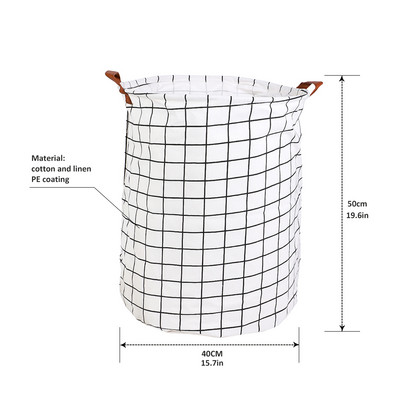 Nagy szennyes kosár Vízálló koszos ruhák játéktároló kosár pamut vászonruha hordozható piszkos ruha kosár szobarendező