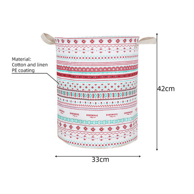 Nagy szennyes kosár Vízálló koszos ruhák játéktároló kosár pamut vászonruha hordozható piszkos ruha kosár szobarendező