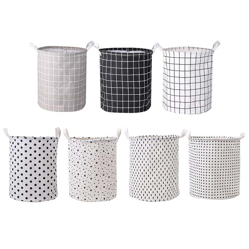 Nagy szennyes kosár Vízálló koszos ruhák játéktároló kosár pamut vászonruha hordozható piszkos ruha kosár szobarendező