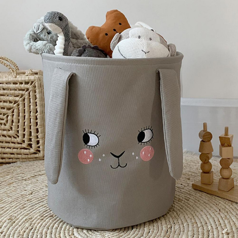 Salokāms veļas grozs lielas ietilpības auduma karikatūra dzīvnieku rotaļlietu grozs Mājas organizators viesistabai