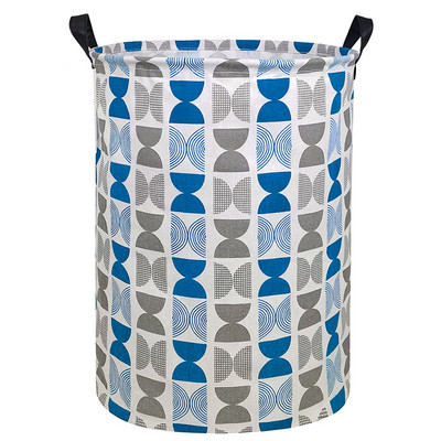 Didelis skalbinių kliūtis sulankstomas nešvarių drabužių laikymo krepšelis vandeniui atsparus apvalus žaislų laikiklis miegamojo vonios kambariui