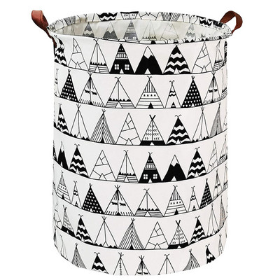 Didelis skalbinių kliūtis sulankstomas nešvarių drabužių laikymo krepšelis vandeniui atsparus apvalus žaislų laikiklis miegamojo vonios kambariui