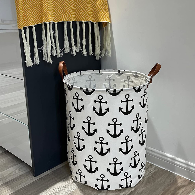 Didelis skalbinių kliūtis sulankstomas nešvarių drabužių laikymo krepšelis vandeniui atsparus apvalus žaislų laikiklis miegamojo vonios kambariui