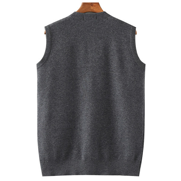 Férfi kötött mellény zsebbel és gombokkal