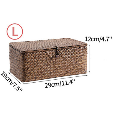 Jūros dumblių laikymo krepšelis Rankomis austa laikymo dėžė su dangčiu Įvairios kosmetikos priemonės Stačiakampio formos spintos organizatorius skalbinių krepšelis