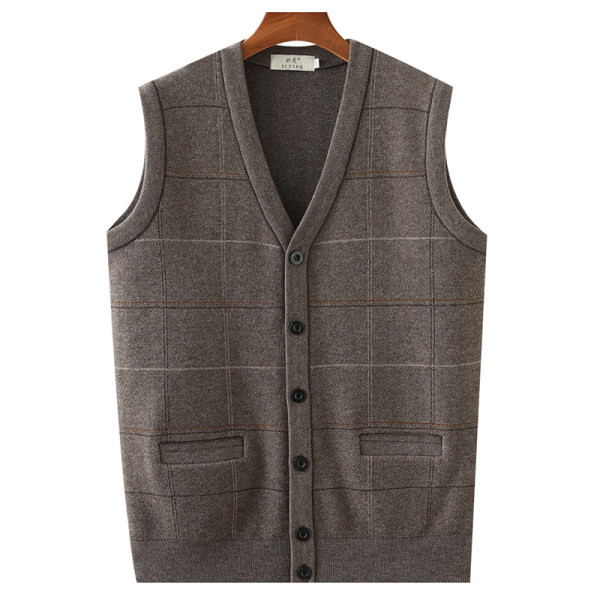 Muški jesenski prsluk s V izrezom i gumbima