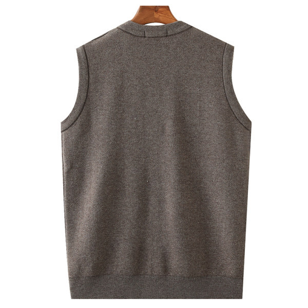 Muški jesenski prsluk s V izrezom i gumbima