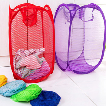 Кошница за пране Кошници за съхранение на дрехи Мрежа Мръсни Uppop Сгъваеми кошчета Детски Бебешки сгъваеми контейнери Кошници Сгъваеми