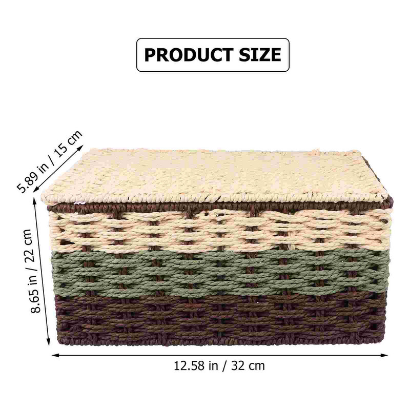 Sandėliavimo krepšelis Krepšeliai Pinti austi rotango smulkmenos dėžės Jūros žolių dėžės Didelės lentynos dangteliai mediniai maži tvarkyklė Natūralus