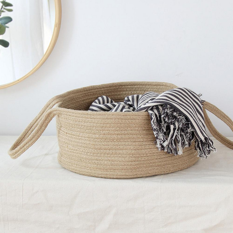 Mosodai kosarak Juta Mosó Ruhák Szennyeskosár két fogantyúval Helyet takarít meg Mosodai táska Mosodatároló