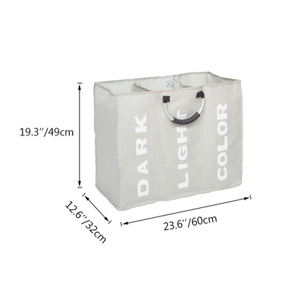 Új piszkos ruhatároló kosár Három rácsos rendszerező kosár Összecsukható nagy mosodai akadály Vízálló otthoni szennyes kosár