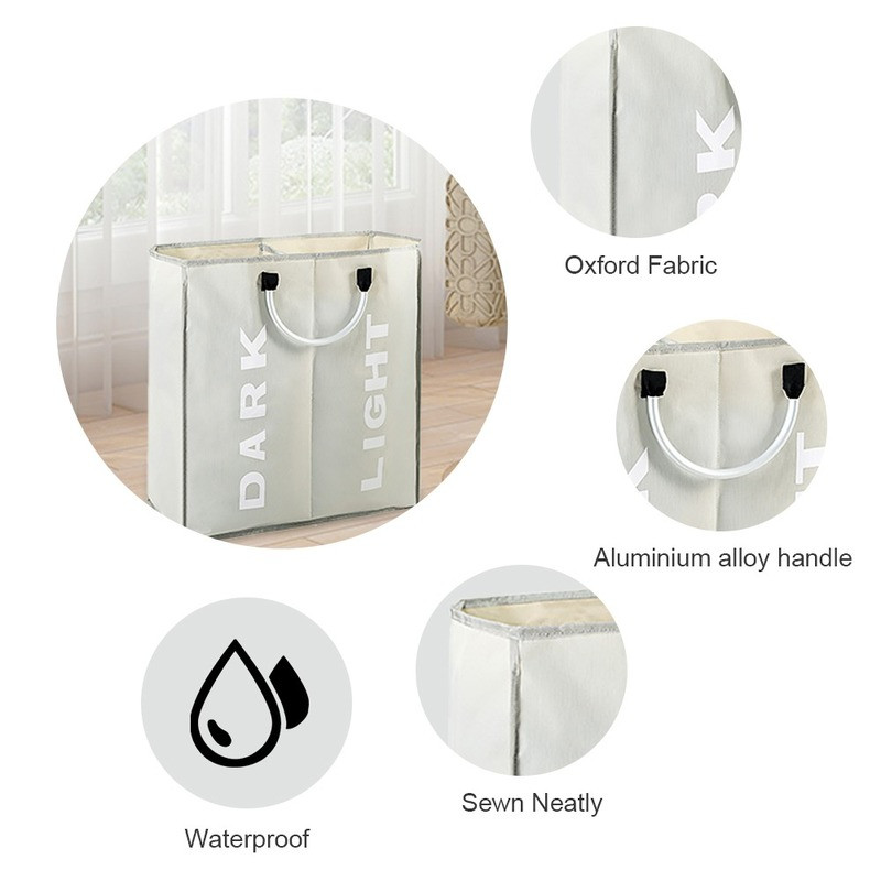 Új piszkos ruhatároló kosár Három rácsos rendszerező kosár Összecsukható nagy mosodai akadály Vízálló otthoni szennyes kosár