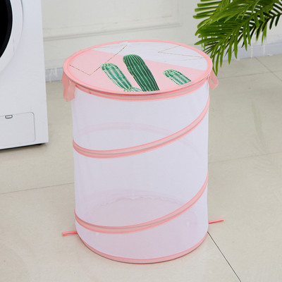 Háztartási piszkos ruhakosár fedéllel Nagy kapacitású összecsukható fürdőszobai zuhany Piszkos ruhatároló Poliészter lélegző kék