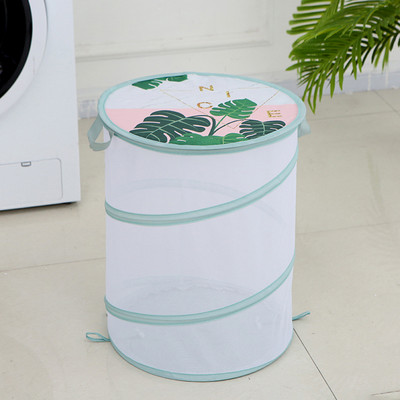 Háztartási piszkos ruhakosár fedéllel Nagy kapacitású összecsukható fürdőszobai zuhany Piszkos ruhatároló Poliészter lélegző kék