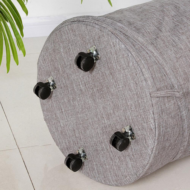 Nagy szennyes kosár kerekekkel Oxford ruhatároló vödör Összecsukható mosójáték piszkos ruhák nagy kosár rendező szemetes fogantyú