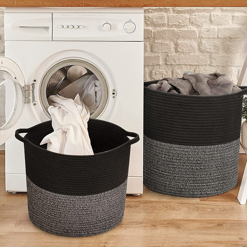 Rankų darbo pinti austi laikymo krepšeliai nešvarių skalbinių dekoratyviniai organizatoriai namams svetainei didelis skalbinių krepšelis, skirtas organizacijai