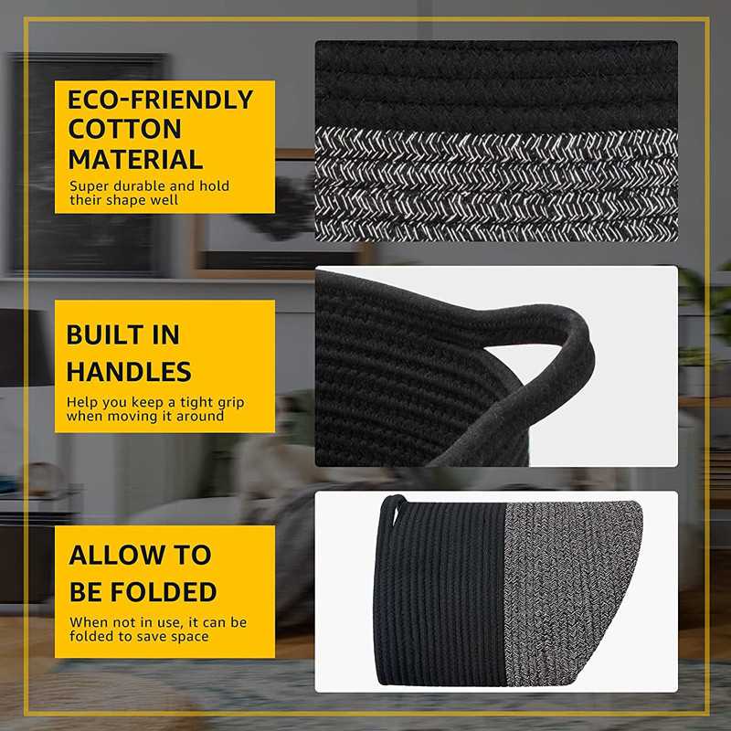 Rankų darbo pinti austi laikymo krepšeliai nešvarių skalbinių dekoratyviniai organizatoriai namams svetainei didelis skalbinių krepšelis, skirtas organizacijai