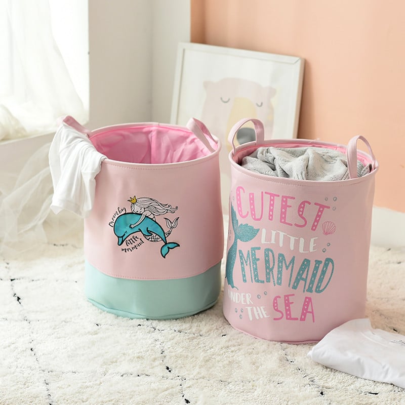 Sulankstomas skalbinių krepšelis didelis vandeniui atsparus nešvarių drabužių organizatorius drobė žaislų laikymo dėžės vaikų darželio drabužiams