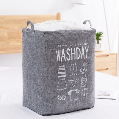 75 literes nagy szennyes kosár összehajtható mosodai akadály húzózsinórral huzattal piszkos ruha rendszerező gyerekeknek játéktároló vödör háztartás