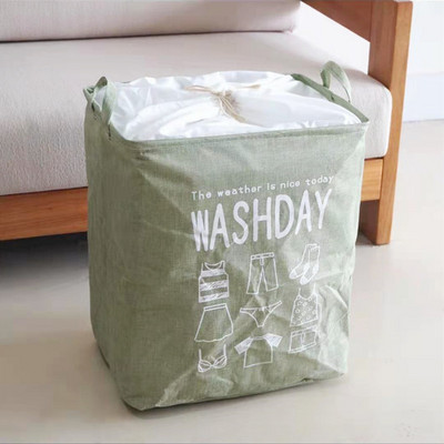 75 literes nagy szennyes kosár összehajtható mosodai akadály húzózsinórral huzattal piszkos ruha rendszerező gyerekeknek játéktároló vödör háztartás