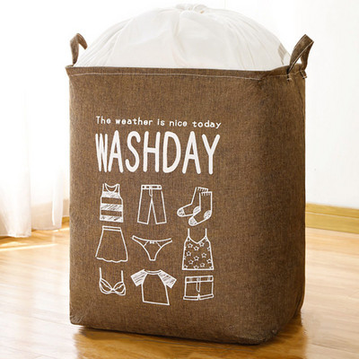 75 literes nagy szennyes kosár összehajtható mosodai akadály húzózsinórral huzattal piszkos ruha rendszerező gyerekeknek játéktároló vödör háztartás