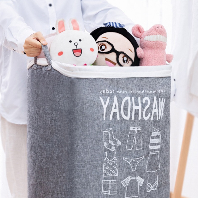 75 literes nagy szennyes kosár összehajtható mosodai akadály húzózsinórral huzattal piszkos ruha rendszerező gyerekeknek játéktároló vödör háztartás