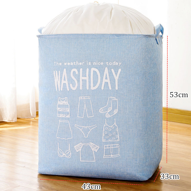 75 literes nagy szennyes kosár összehajtható mosodai akadály húzózsinórral huzattal piszkos ruha rendszerező gyerekeknek játéktároló vödör háztartás