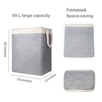 65L сгъваема кошница за пране, подреждаща се една върху друга, памучно бельо, кофа за съхранение на дрехи за баня