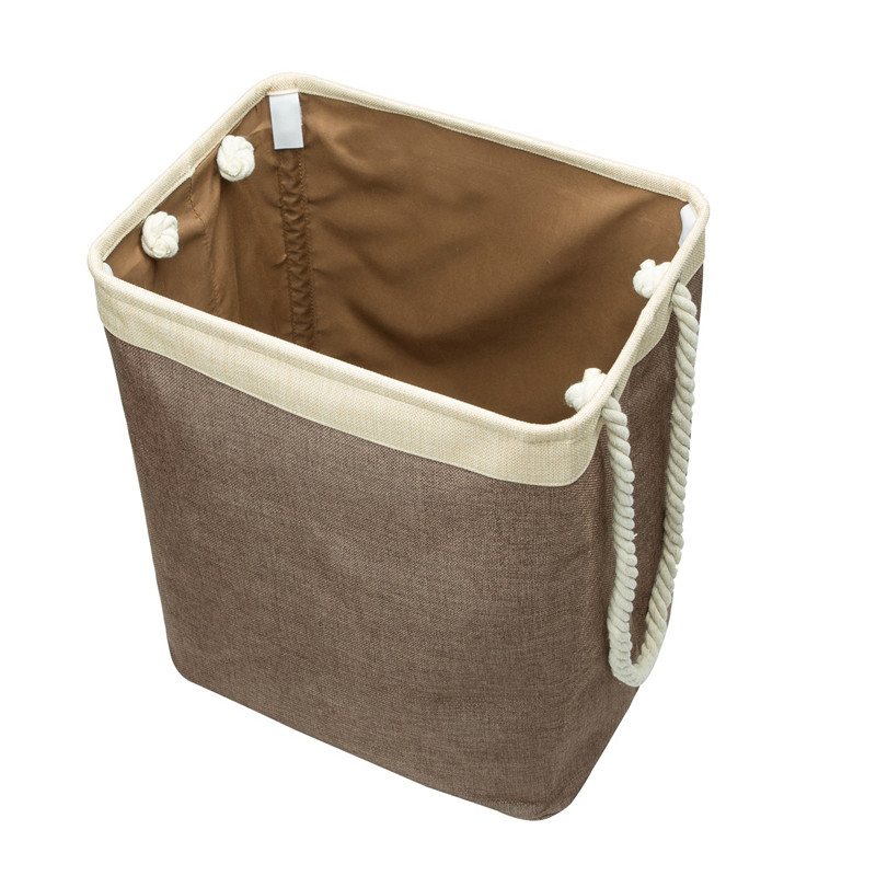 65 literes összecsukható mosodai kosár egymásra rakható pamut vászon fürdőszobai ruhák tároló vödör