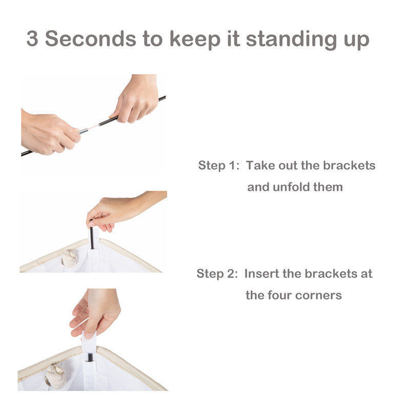 65 literes összecsukható mosodai kosár egymásra rakható pamut vászon fürdőszobai ruhák tároló vödör