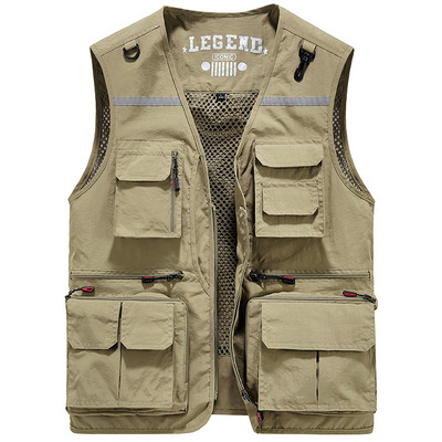 Muški prsluk za pecanje s džepom i patentnim zatvaračem