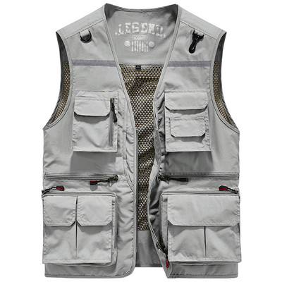 Muški prsluk za pecanje s džepom i patentnim zatvaračem