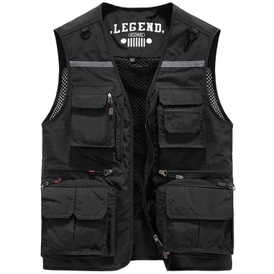 Muški prsluk za pecanje s džepom i patentnim zatvaračem