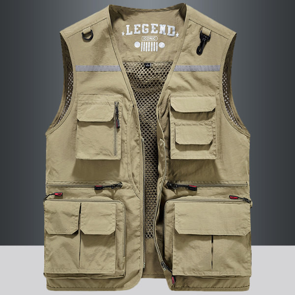 Muški prsluk za pecanje s džepom i patentnim zatvaračem