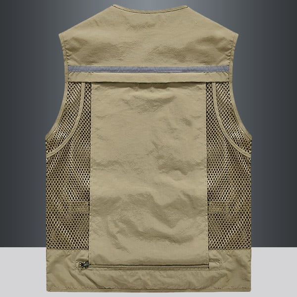 Muški prsluk za pecanje s džepom i patentnim zatvaračem