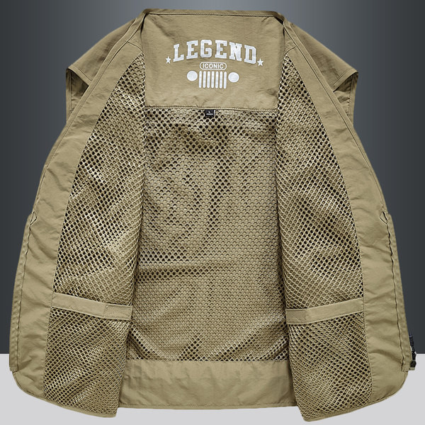 Muški prsluk za pecanje s džepom i patentnim zatvaračem