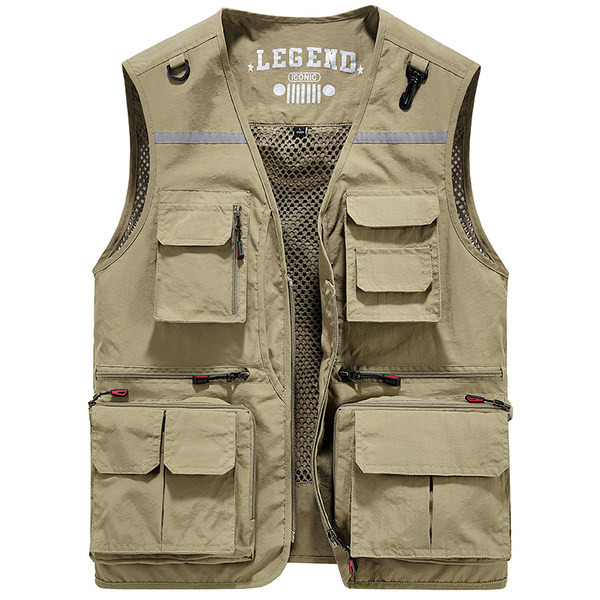 Muški prsluk za pecanje s džepom i patentnim zatvaračem