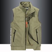 Vesta de pescuit cu uscare rapida pentru barbati cu buzunar