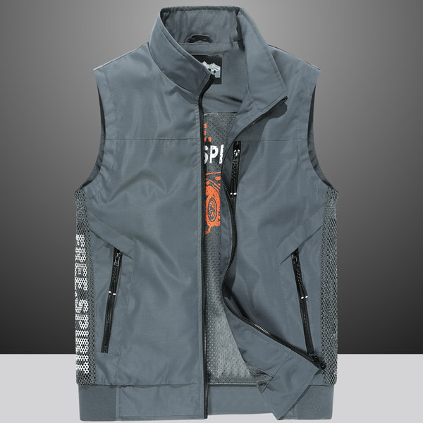 Vesta de pescuit cu uscare rapida pentru barbati cu buzunar